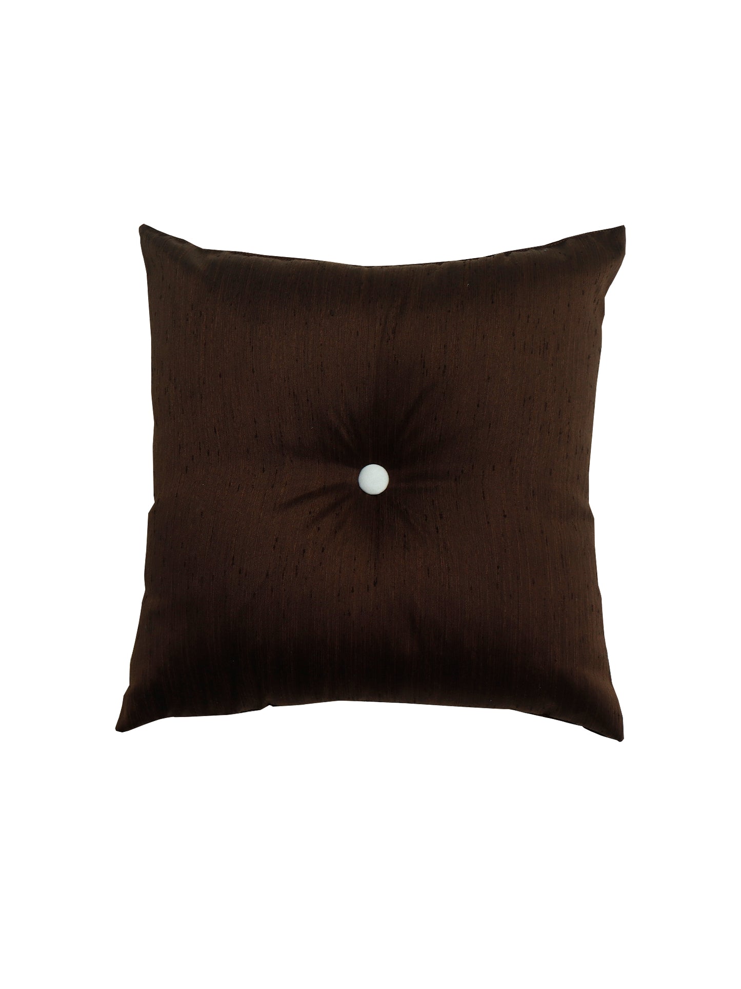 Cushion Cover Cotton Blend Solid With Button Brown - 16" X 16"