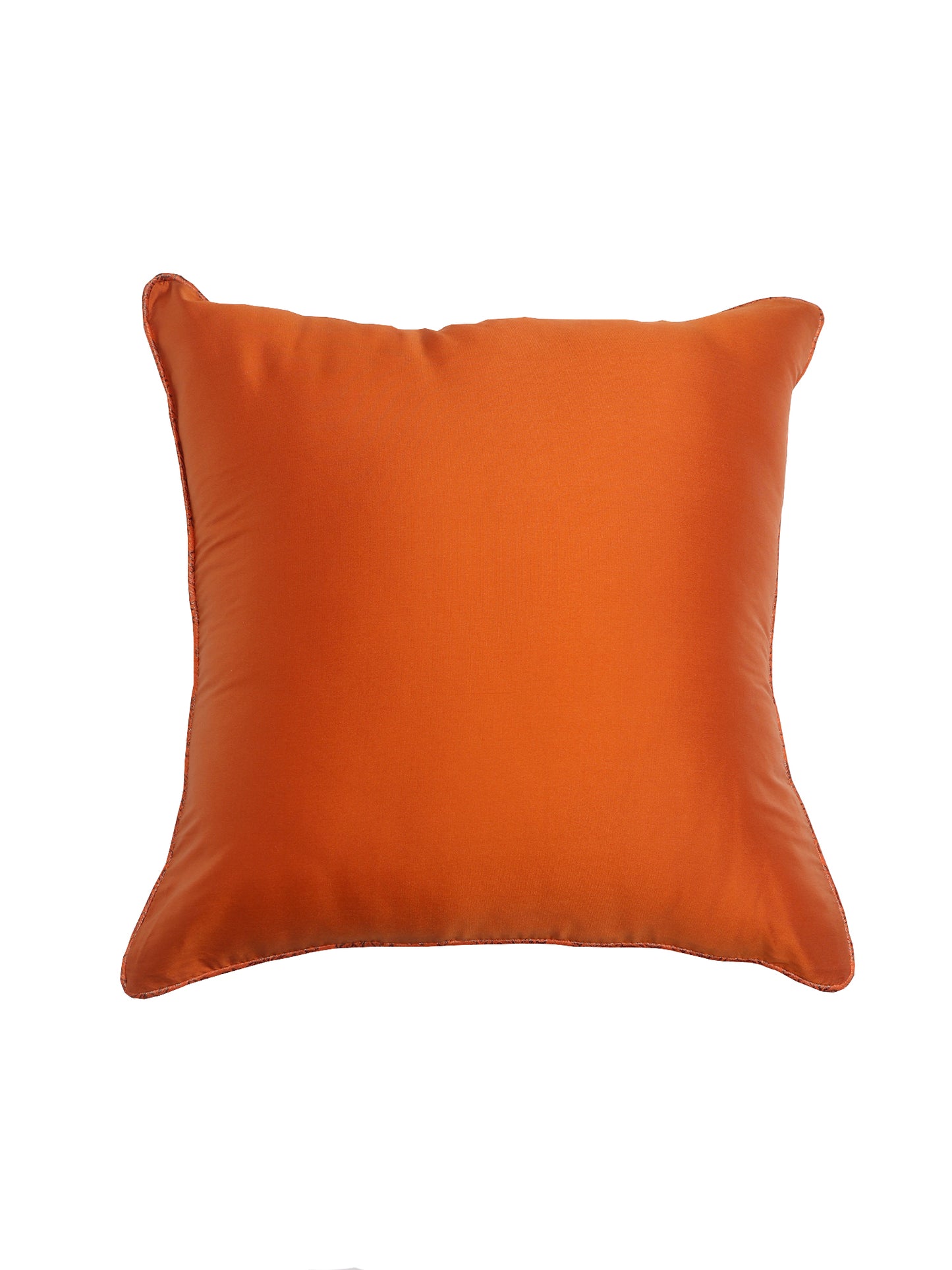 Co-ordinated Cushion Cover Set of 5 Cotton Blend Self Textured Brocade Orange - 16" X 16"