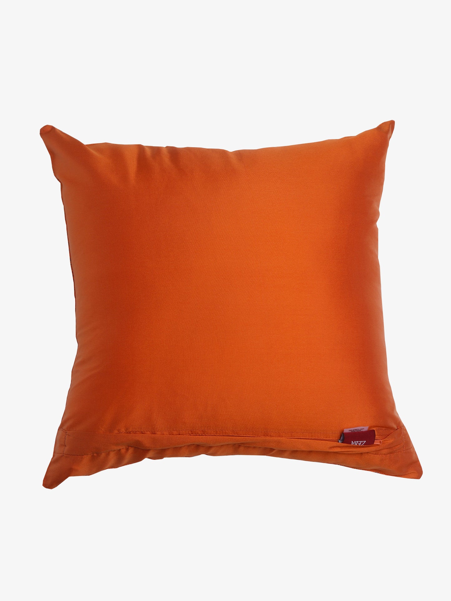 Co-ordinated Cushion Cover Set of 5 Cotton Blend Self Textured Brocade Orange - 16" X 16"