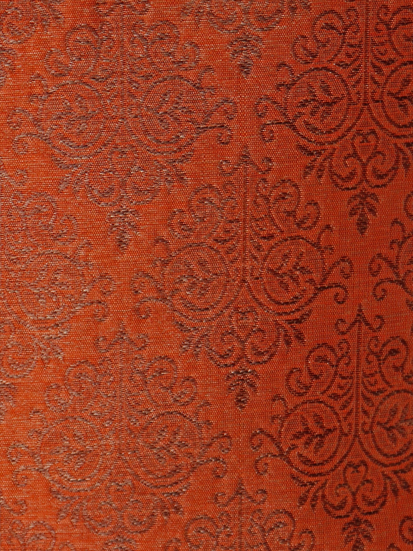 Co-ordinated Cushion Cover Set of 5 Cotton Blend Self Textured Brocade Orange - 16" X 16"