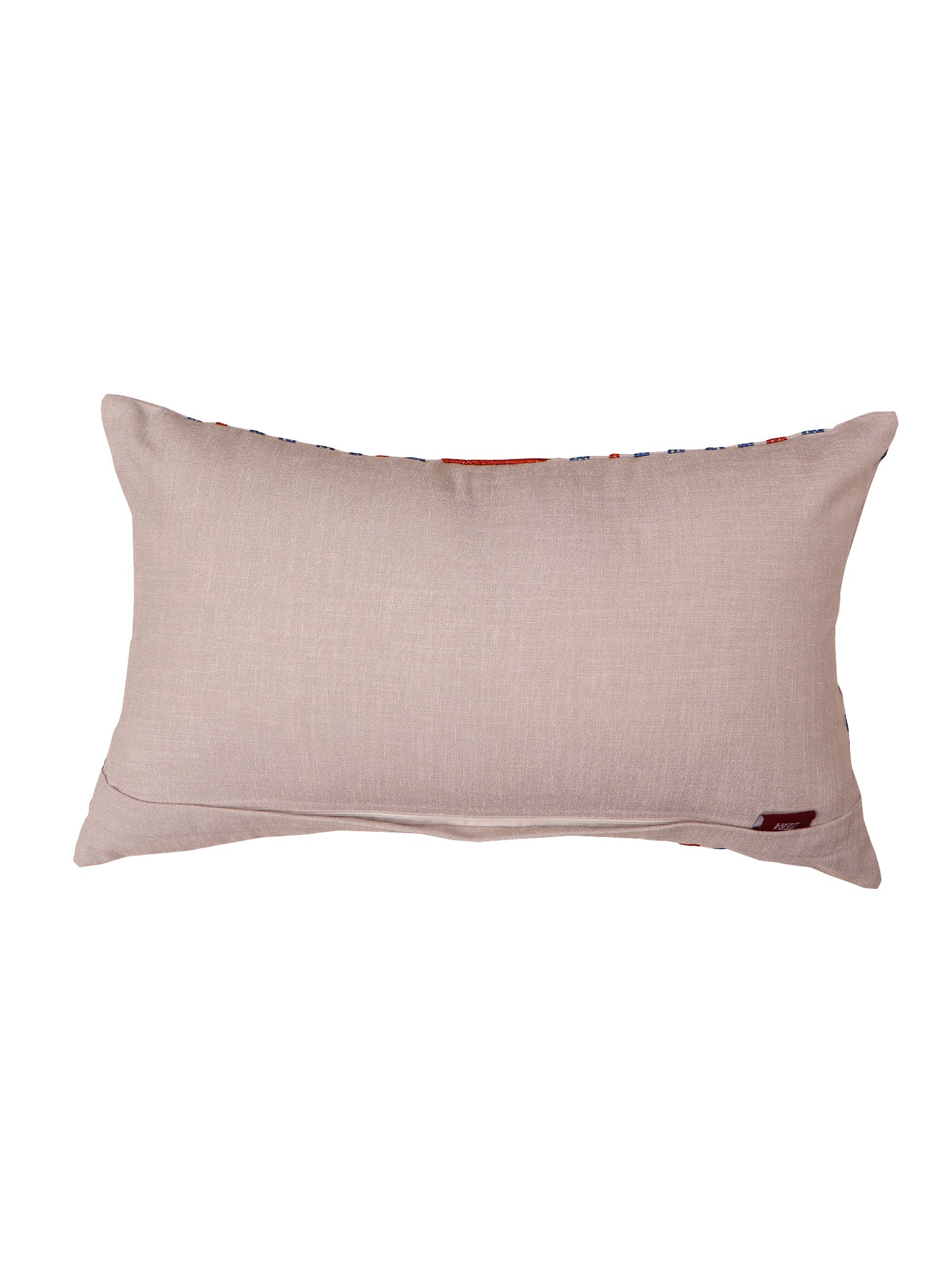 Cushion Cover Polycanvas Abstract Embroidery Blue - 12" x 22"