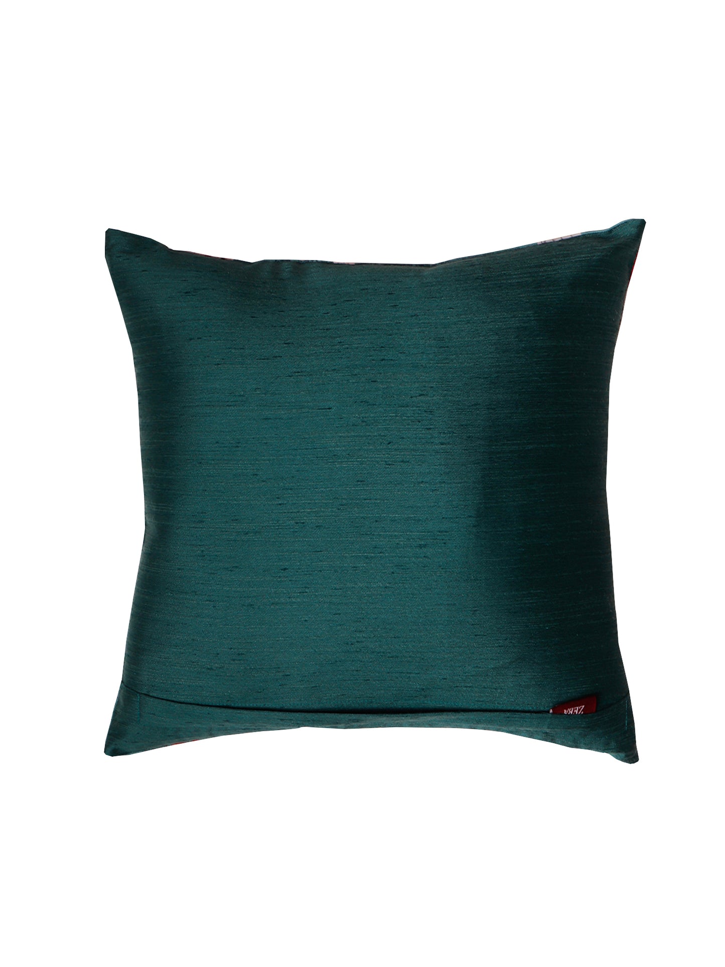 Cushion Cover Poly Canvas Digital Print with Embroidery Blue - 16"x 16"