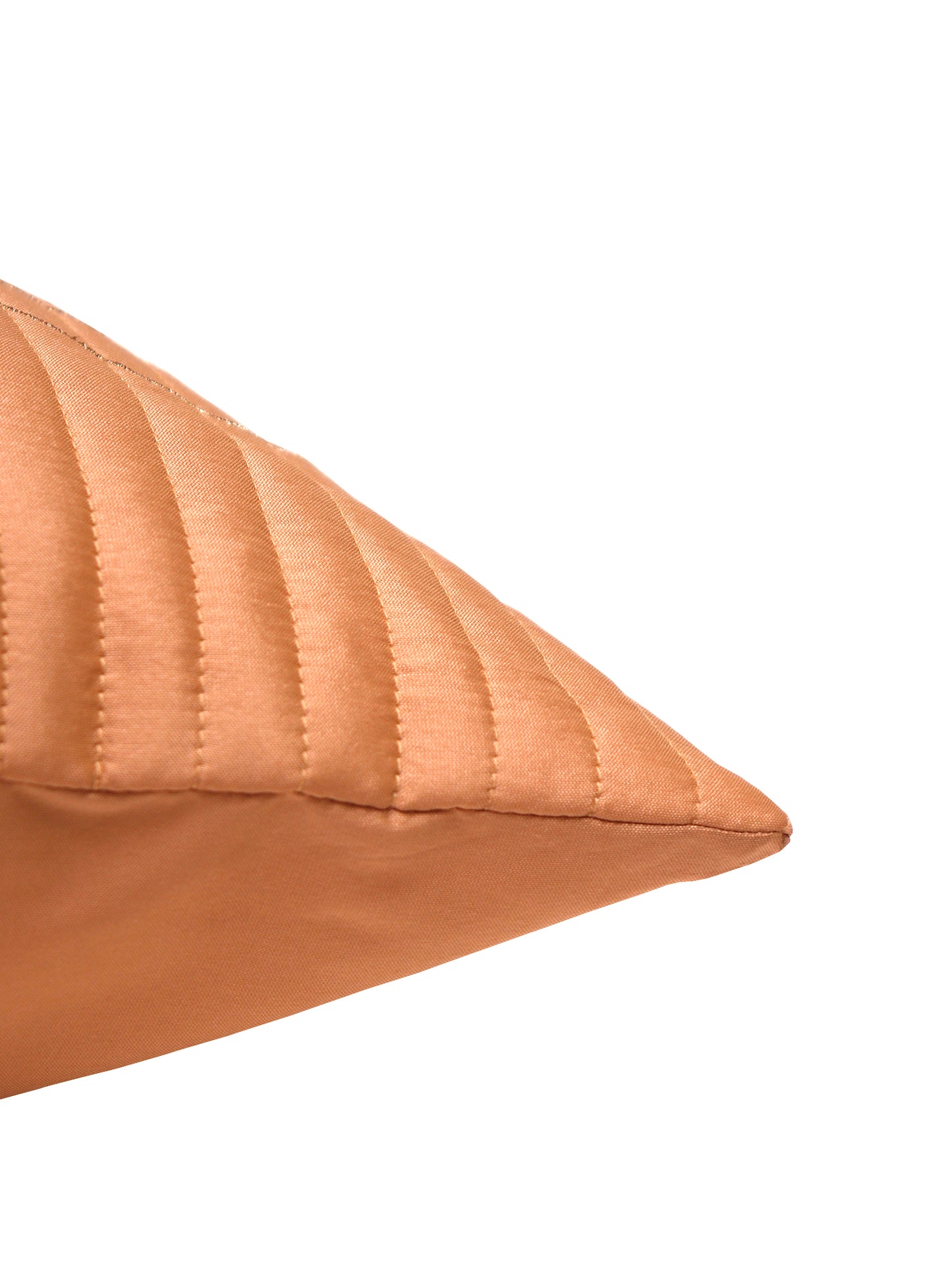 Cushion Cover Polyester Zari Embroidery with Self Quilting Light Gold - 16"x16"