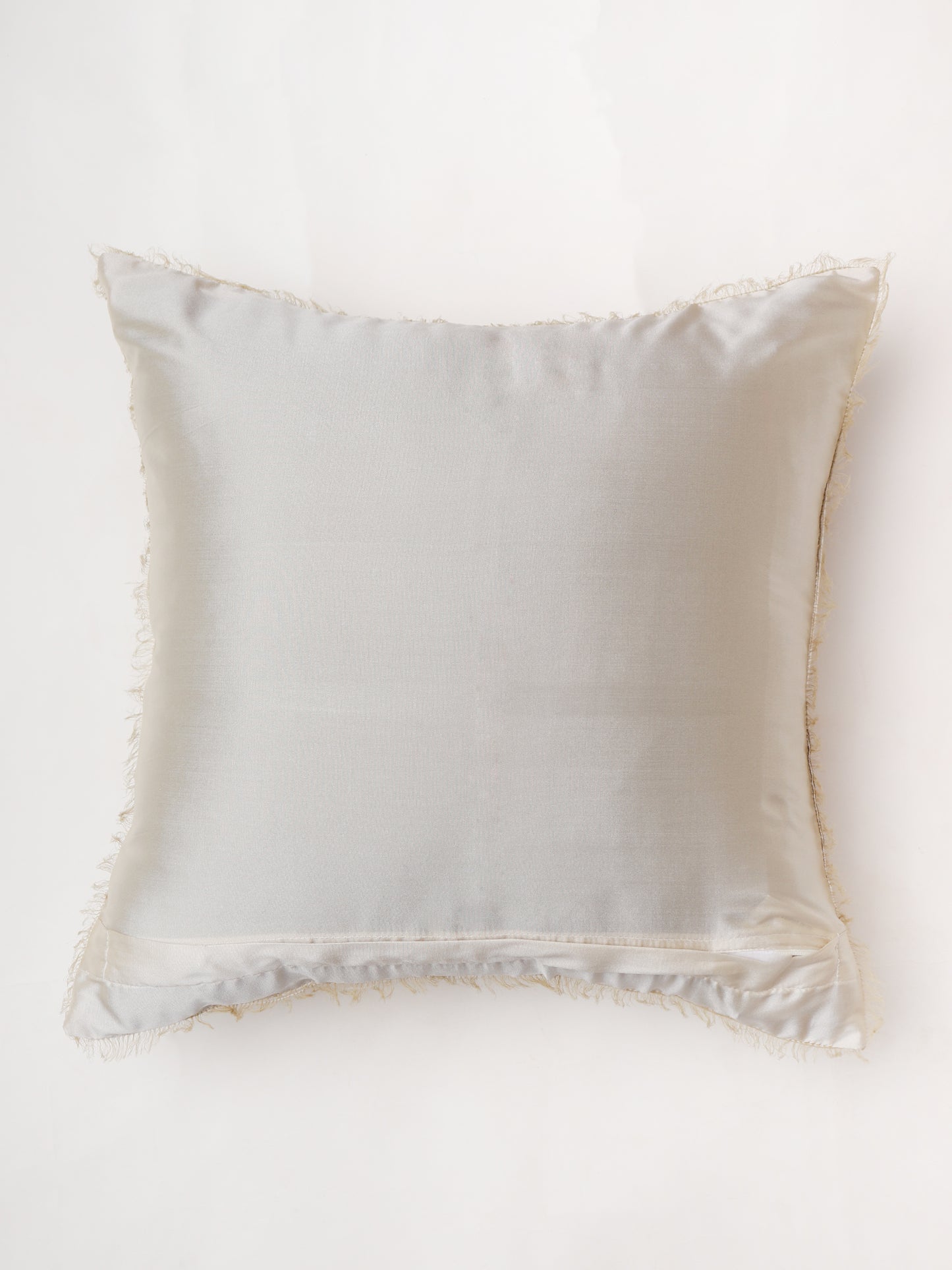 Cushion Cover Technique Patchwork with Frayed Edges Polyester Blend OffWhite - 16" x 16"