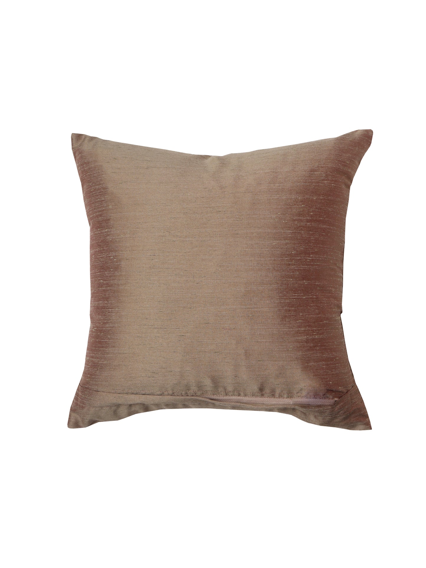 Cushion Cover Embroidered Zigzag Polyester Blend Mushroom Grey - 16" x 16"