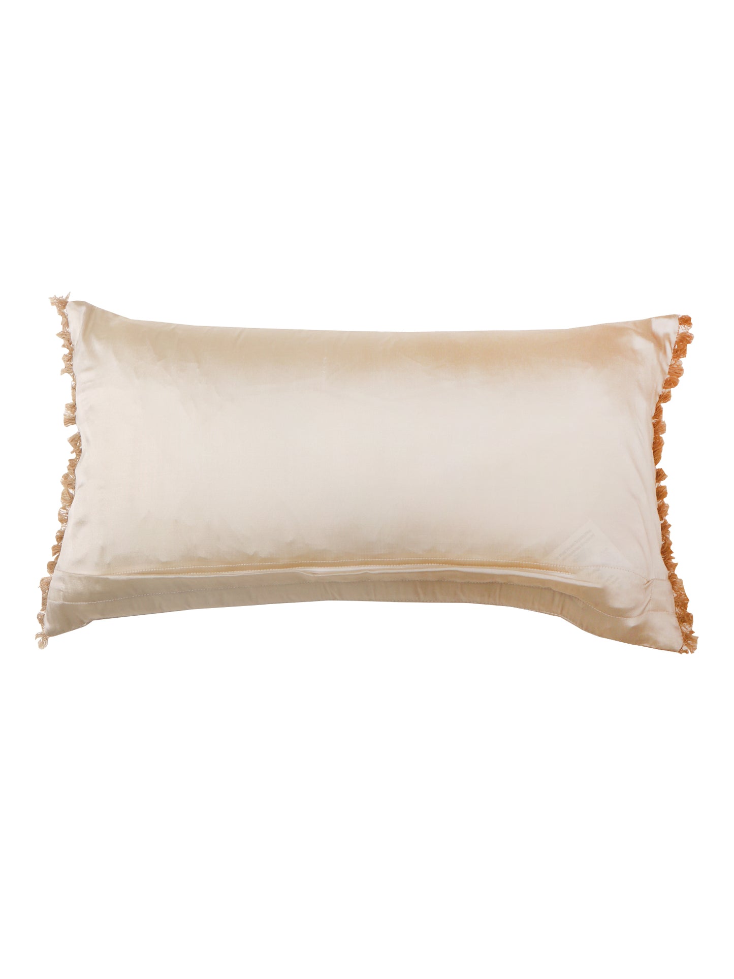 Cushion Cover Polyester Blend Quilted with Tassels Off White - 12"x 22"