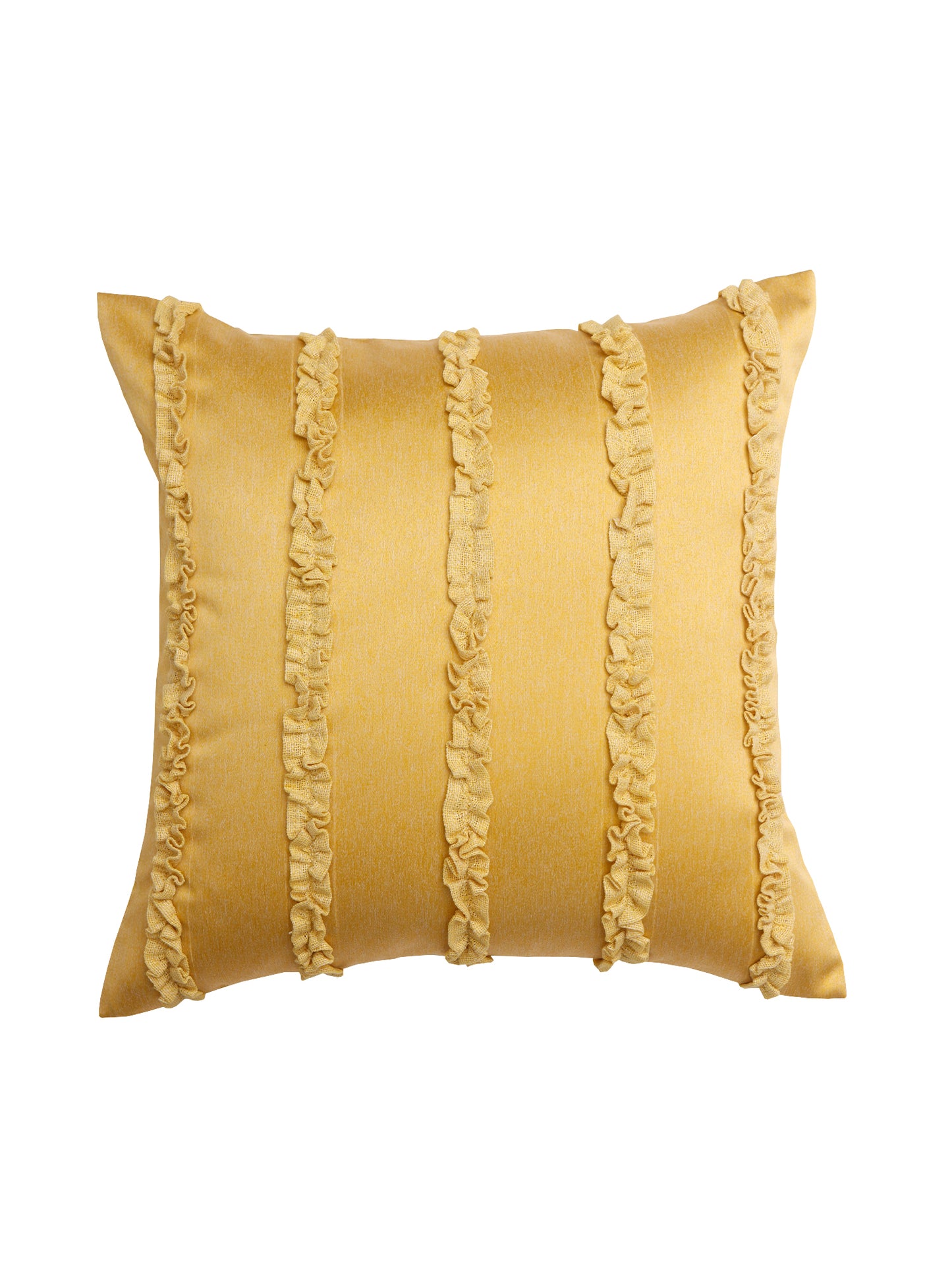 Cushion Cover Technique Ruffles Yellow - 16" x 16"