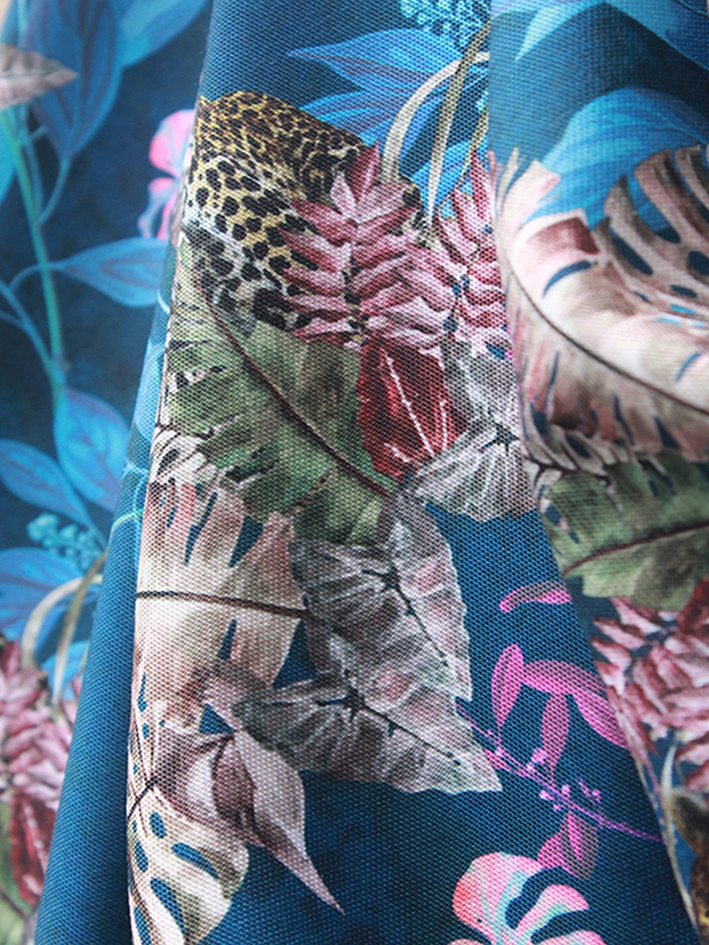 Fabric Cotton Blend Digital Printed Blue Grey 54"