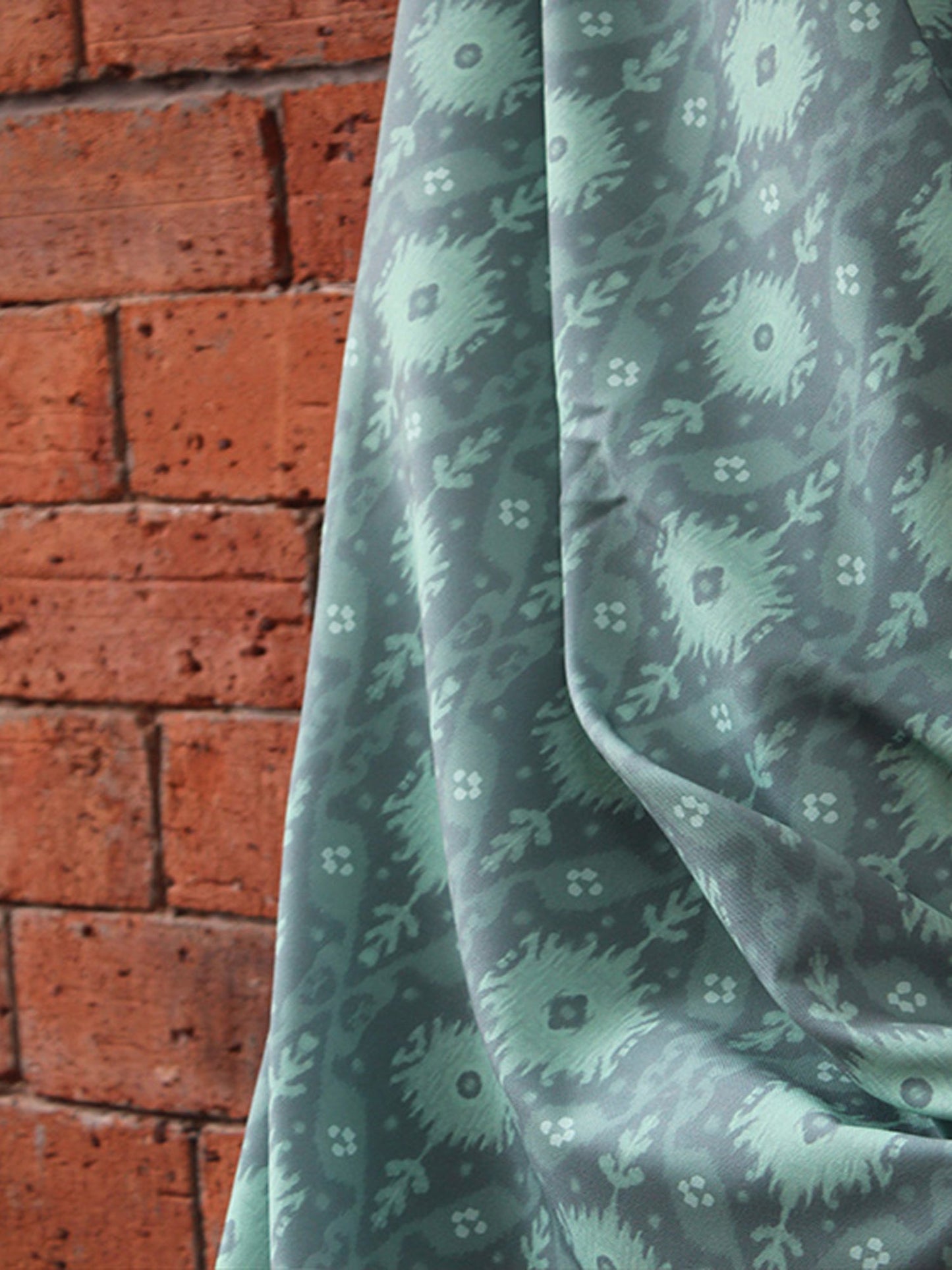 Fabric Cotton Blend Digital Printed Green 54"