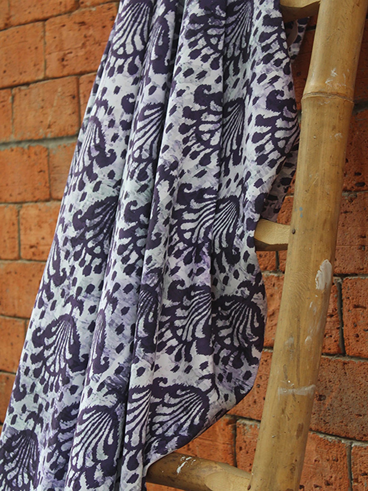 Fabric Cotton Blend Digital Printed Purple 54"