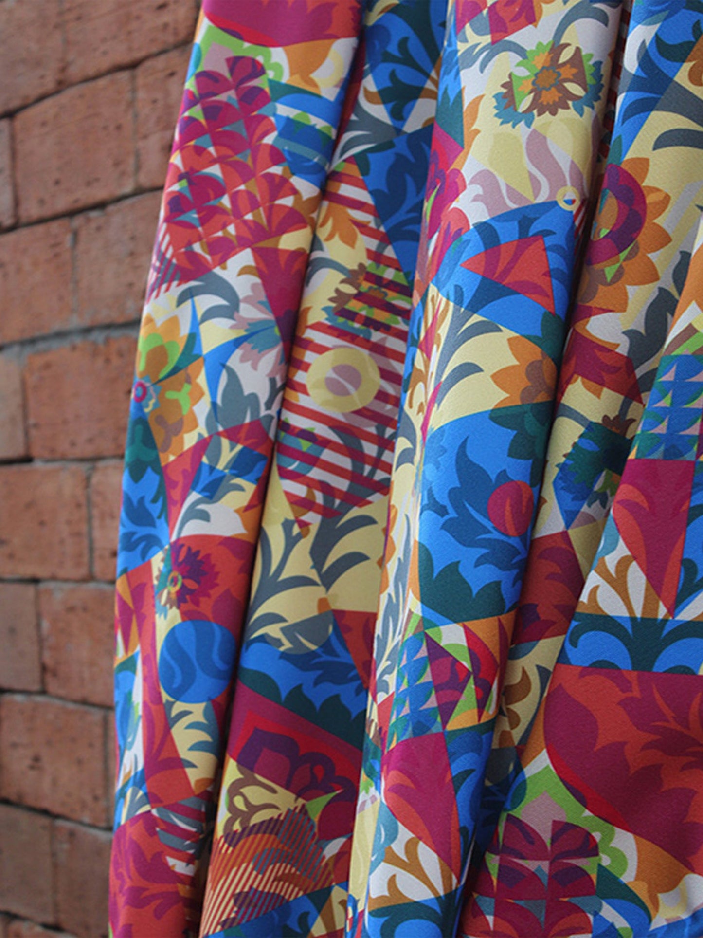 Fabric Cotton Blend Digitally Printed multi color 54"