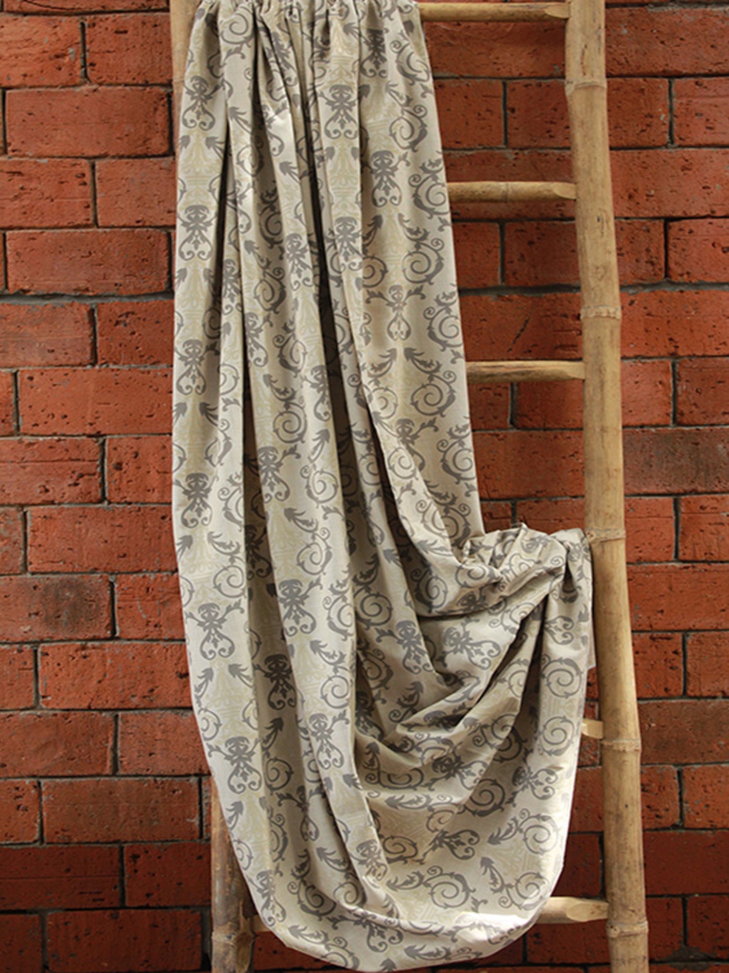 Fabric Cotton Blend Screen Printed Grey 54"