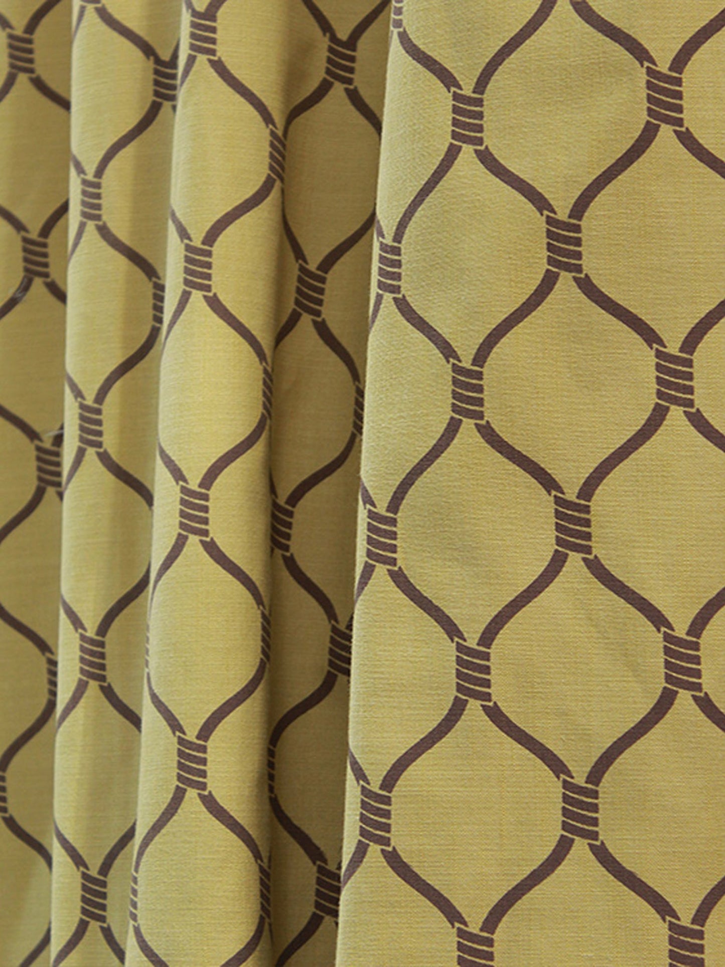 Fabric Cotton Blend Screen Printed Yellow Brown 54"