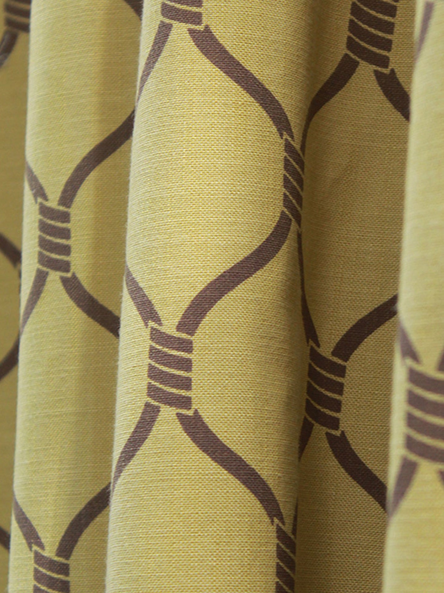 Fabric Cotton Blend Screen Printed Yellow Brown 54"