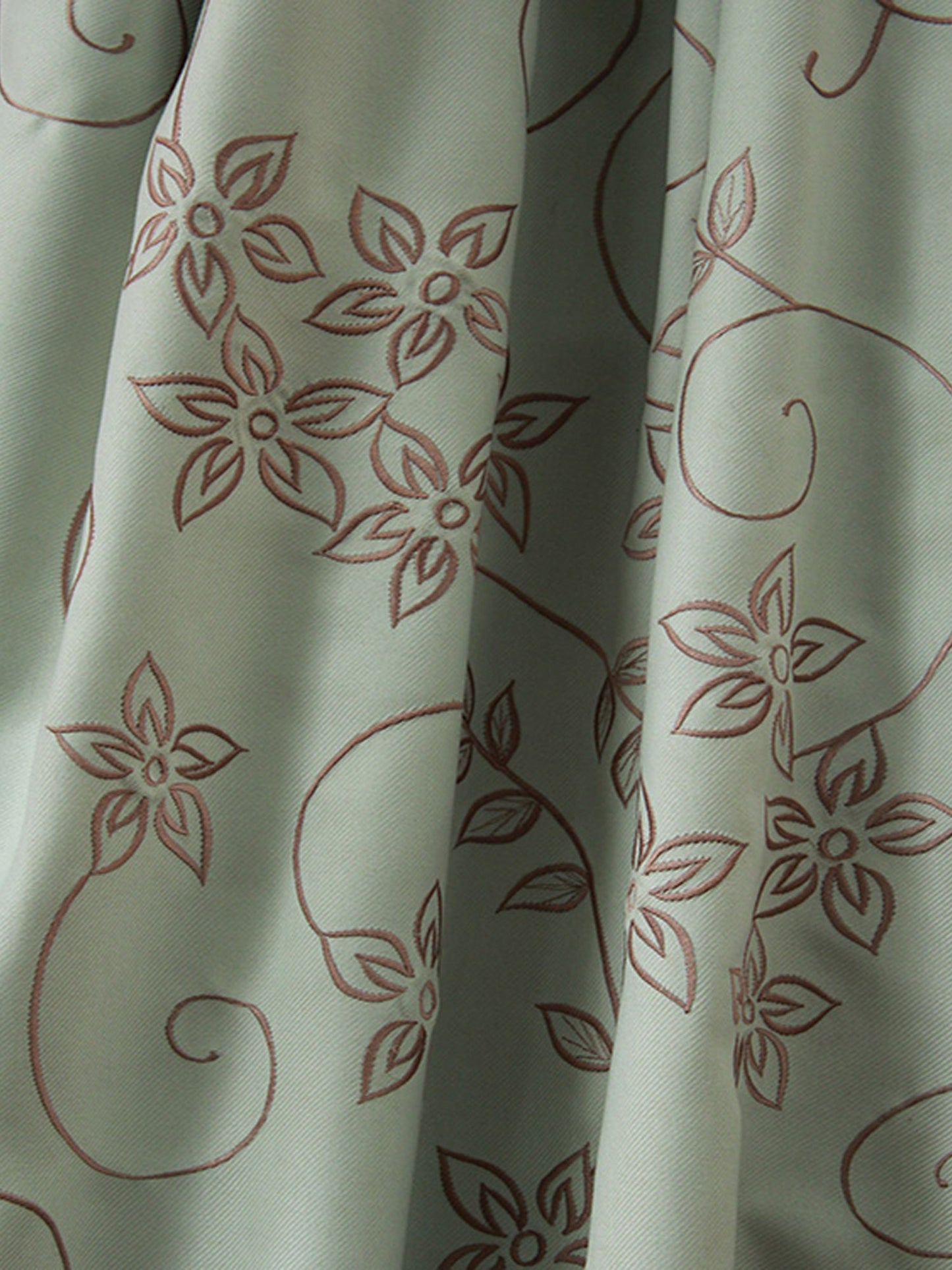 Fabric Polyester Blend Embroidered Sage Green 52"