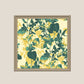 Delicate Lime Green Floral Printed Wall Art 16" X 16"