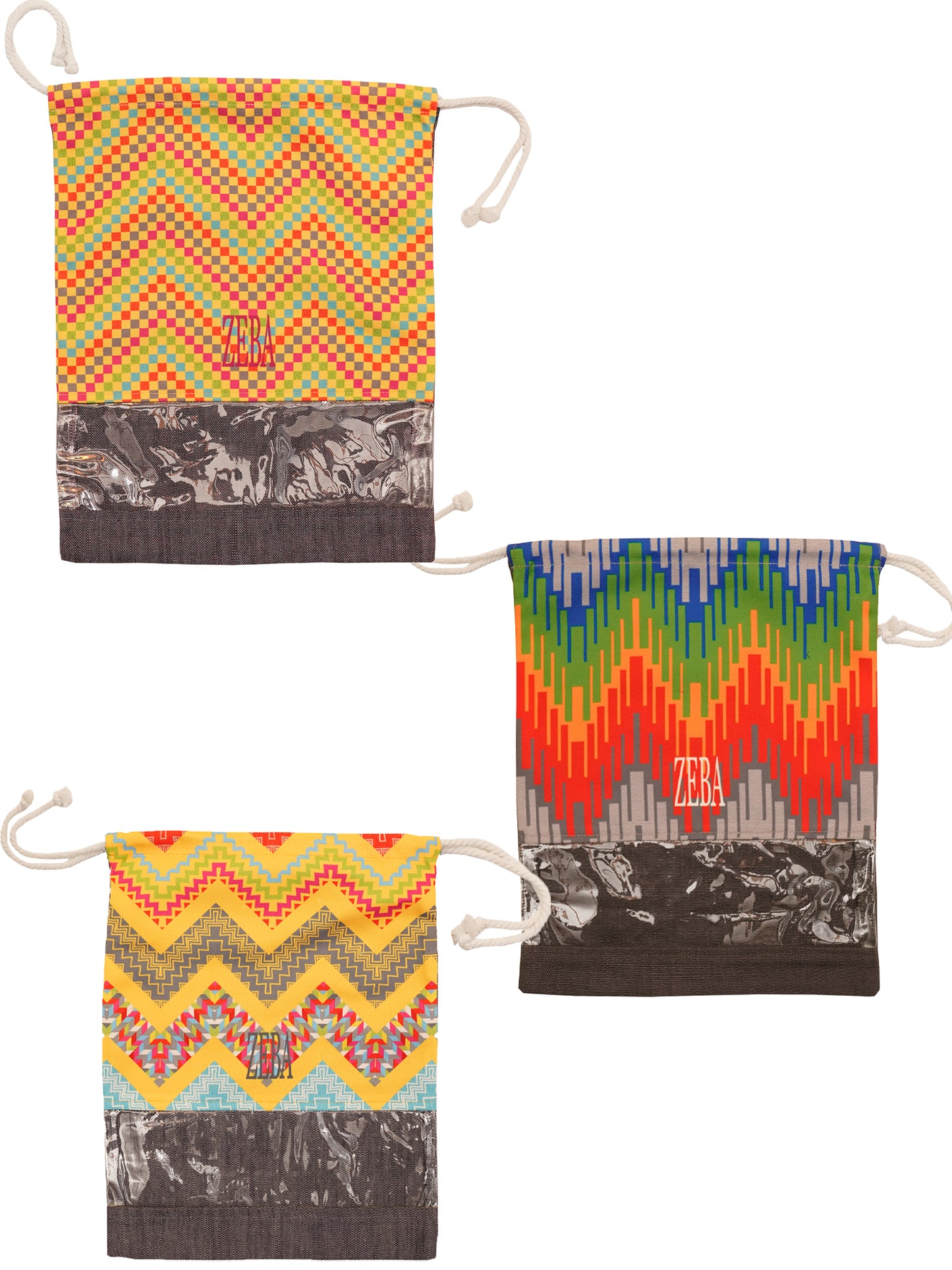 Shoe Bag with See Throught Patch Digital Print Poly Canvas - 10" X 13"