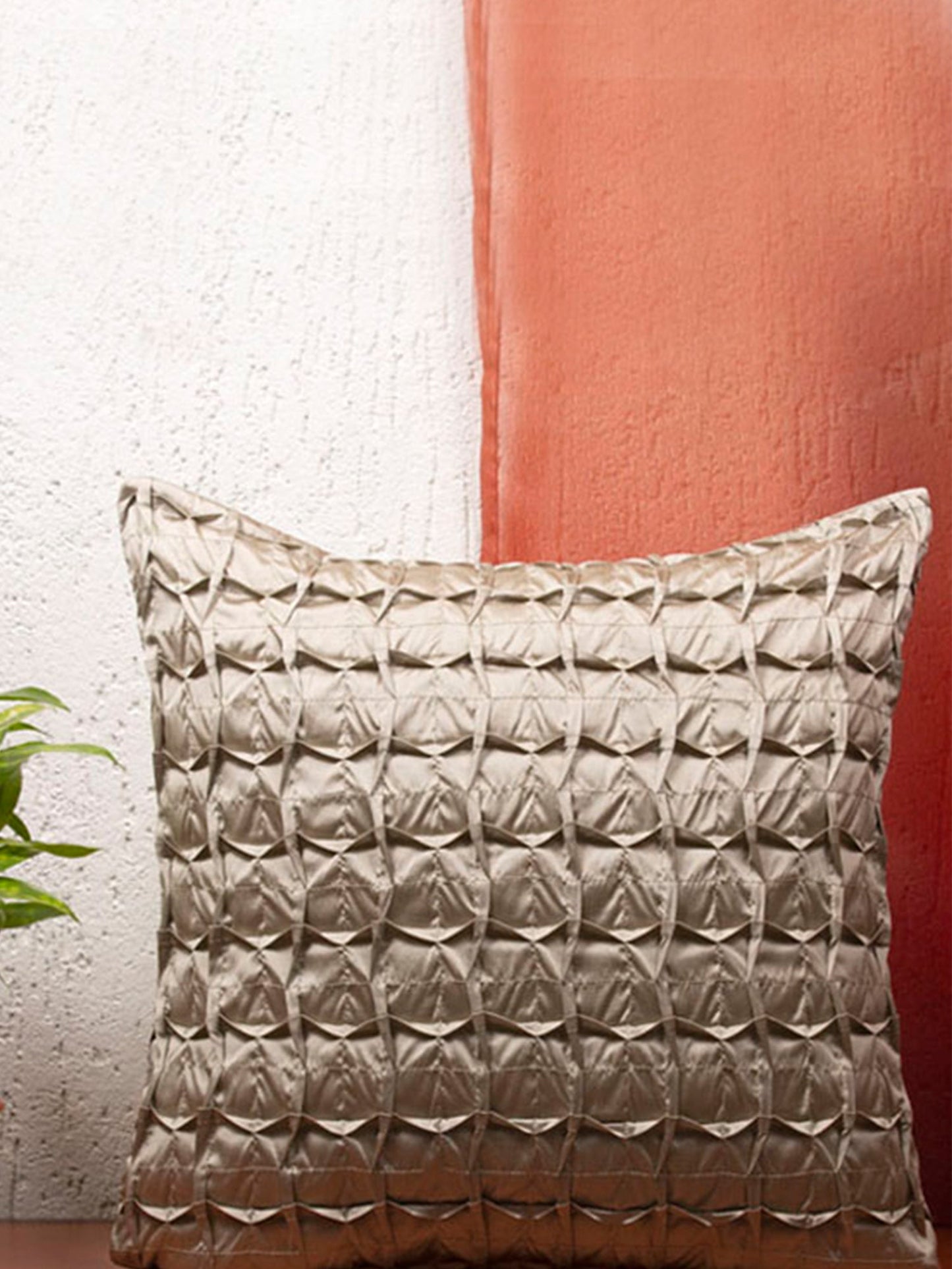 Technique Cushion Cover 100% Polyester Box Pleated Silver - 16" X 16"