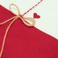 Heart Embroidered Tote Bag with Lace and Bow | Valentines Day Gift | Red and White - 11x15 inch