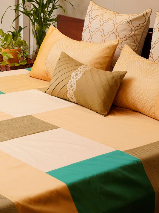 Bed Cover With 2 Pilllow Sham Polyester Blend Patchwork Multi-Coloured (90" X 108" ; Pillow - 17" X 27")