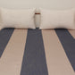 Bedcover With 2 Pilllow Sham Cotton Blend Stripes Patchwork Blue Beige - 90" X 108", 17" X 27"