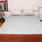 Mint colored textured bed cover with 2 matching pillow covers made from cotton blend for queen size double bed 90x108 inch