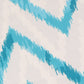blue colored chevron printed bed cover with 2 matching pillow covers made from cotton blend for queen size double bed 90x108 inch