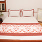 Bedcover With 2 Pilllow Sham Cotton Belnd Floral Printed Light Grey Rust - 90" X 108", 17" X 27"