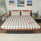 Cotton Blend Striped Bedcover for Double Bed with 2 Pillow Covers(with Cord Piping) | Queen Size - Beige Color| Bedcover 90 x 108inches (7.5x9ft), Pillow Covers 17x27in
