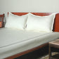 Light Grey colored embroidered bed cover with 2 matching pillow covers made from cotton blend for queen size double bed 90x108 inch