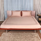 Blush pink colored embroidered soft bedsheet with 2 matching embroidered pillow covers made from 100% pure cotton for king size double bed in 700 thread count fabric