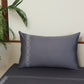 Bedsheet with 2 Pillow Covers 100% Cotton 800TC Floral Aari Embroidery  Grey - 108" X 108", 17" X 27"