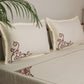 Bedsheet with 2 Pillow Covers Cotton 800TC Aari Embroidered - 110" X 110", 17" X 27"