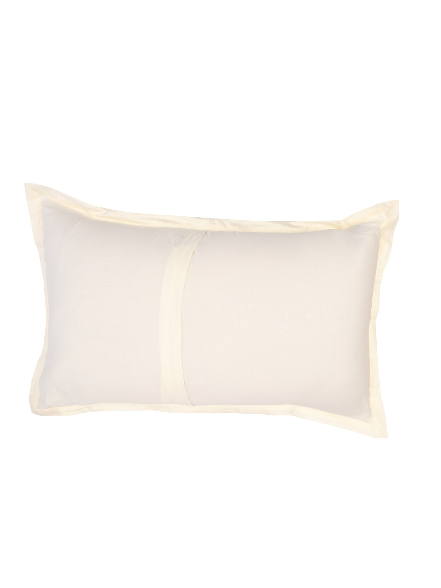 back side of offwhite colored embroidered pillow sham 