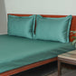 Bedsheet 100% Cotton 400TC for King Size  Double Bed with Pillow Covers Green - Bedsheet 108x108inches, Pillow Covers 17x27inches