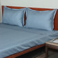 light blue embroidered bedsheet with 2 matching pillow covers made from 100% pure cotton for king size double bed in 800 thread count fabric