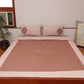 Quilt with 2 Pillow Covers Cotton Blend Motif Panels with Embroidered Coral - 90" X 108", 17" X 27"