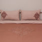 Quilt with 2 Pillow Covers Cotton Blend Motif Panels with Embroidered Coral - 90" X 108", 17" X 27"