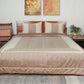 golden colored Brocade Silk Bed Quilt with 2 pillow covers made from Brocade silk front and cotton backed quilt for king size double bed 
