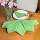 embroidered set of 6 dinner napkins in olive green color - 16x16 inch