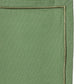 closeup of embroidered set of 6 dinner napkins in olive green color - 16x16 inch