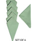 embroidered set of 6 dinner napkins in olive green color - 16x16 inch