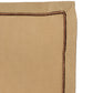 closeup of embroidered set of 6 dinner napkins in beige color - 16x16 inch