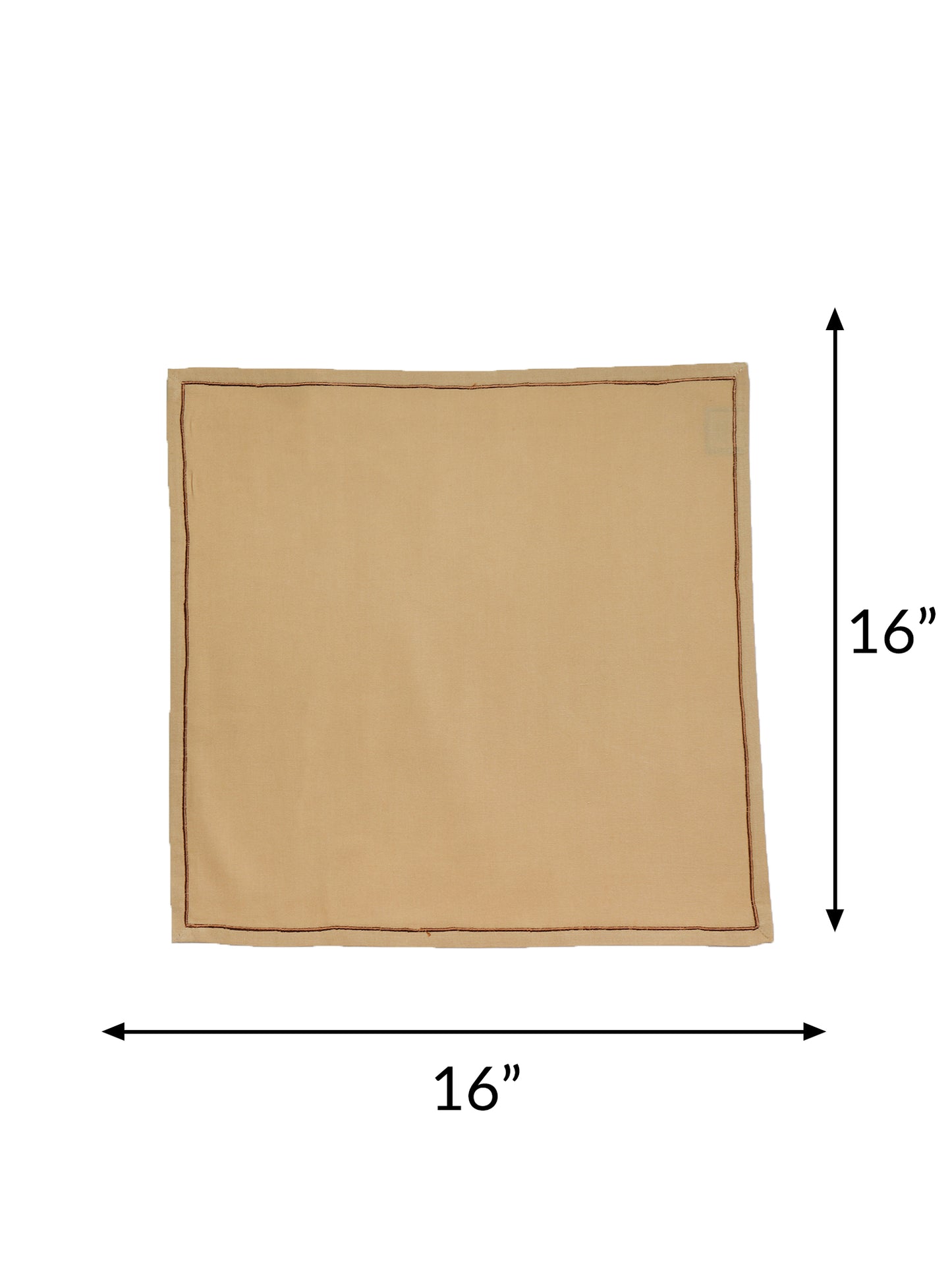 embroidered set of 6 dinner napkins in beige color - 16x16 inch
