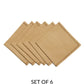 embroidered set of 6 dinner napkins in beige color - 16x16 inch