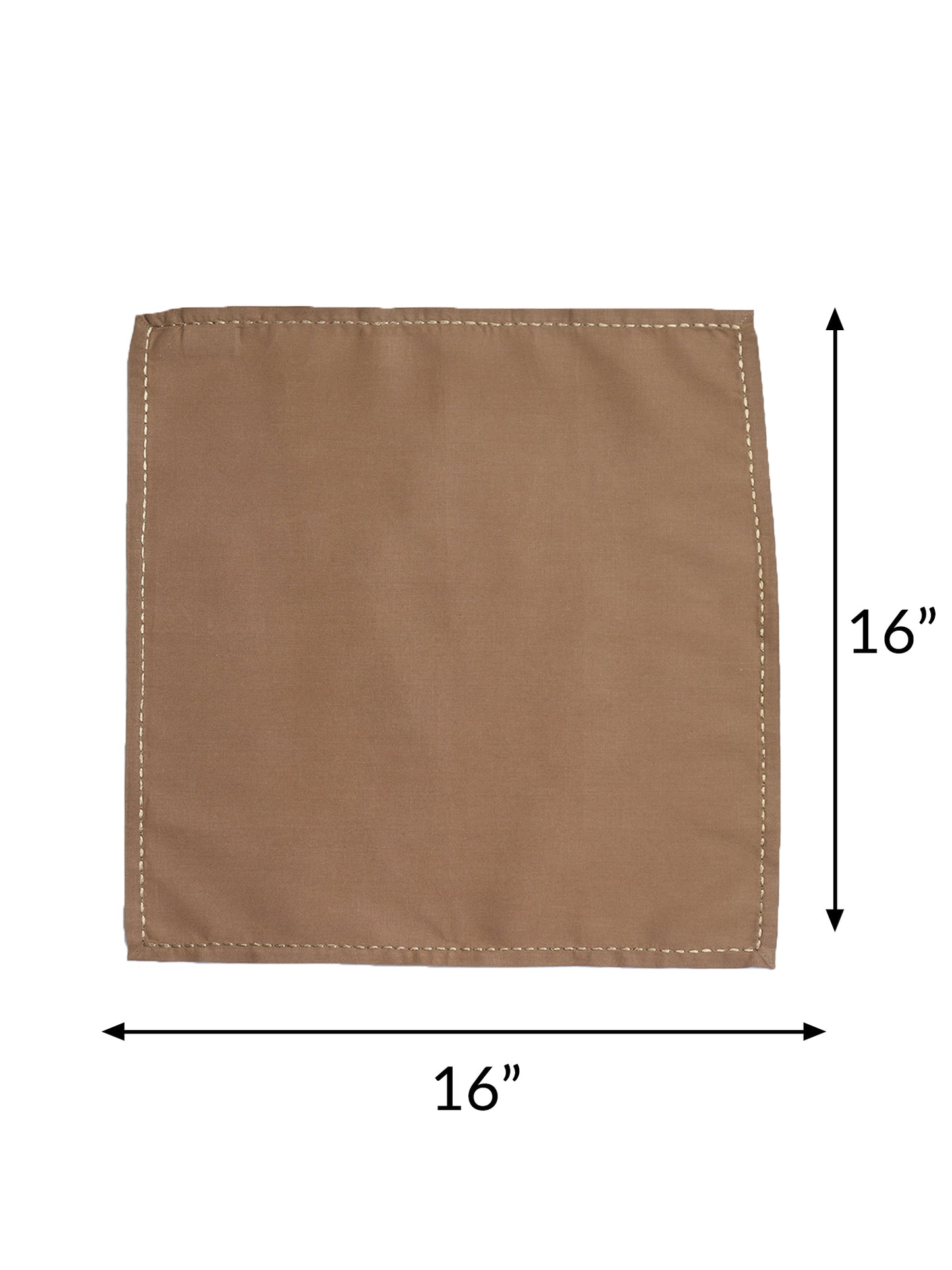 embroidered set of 6 dinner napkins in brown color - 16x16 inch