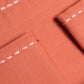 closeup of chawal taka hand embroidered set of 6 dinner napkins in dark coral  color - 16x16 inch