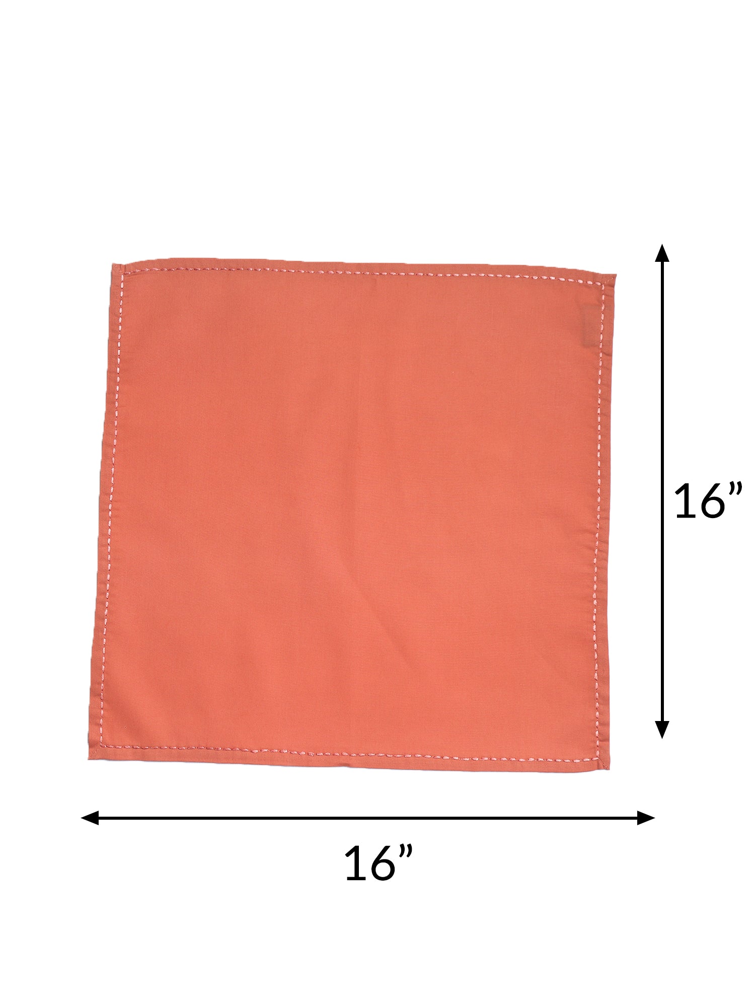 chawal taka hand embroidered set of 6 dinner napkins in dark coral  color - 16x16 inch