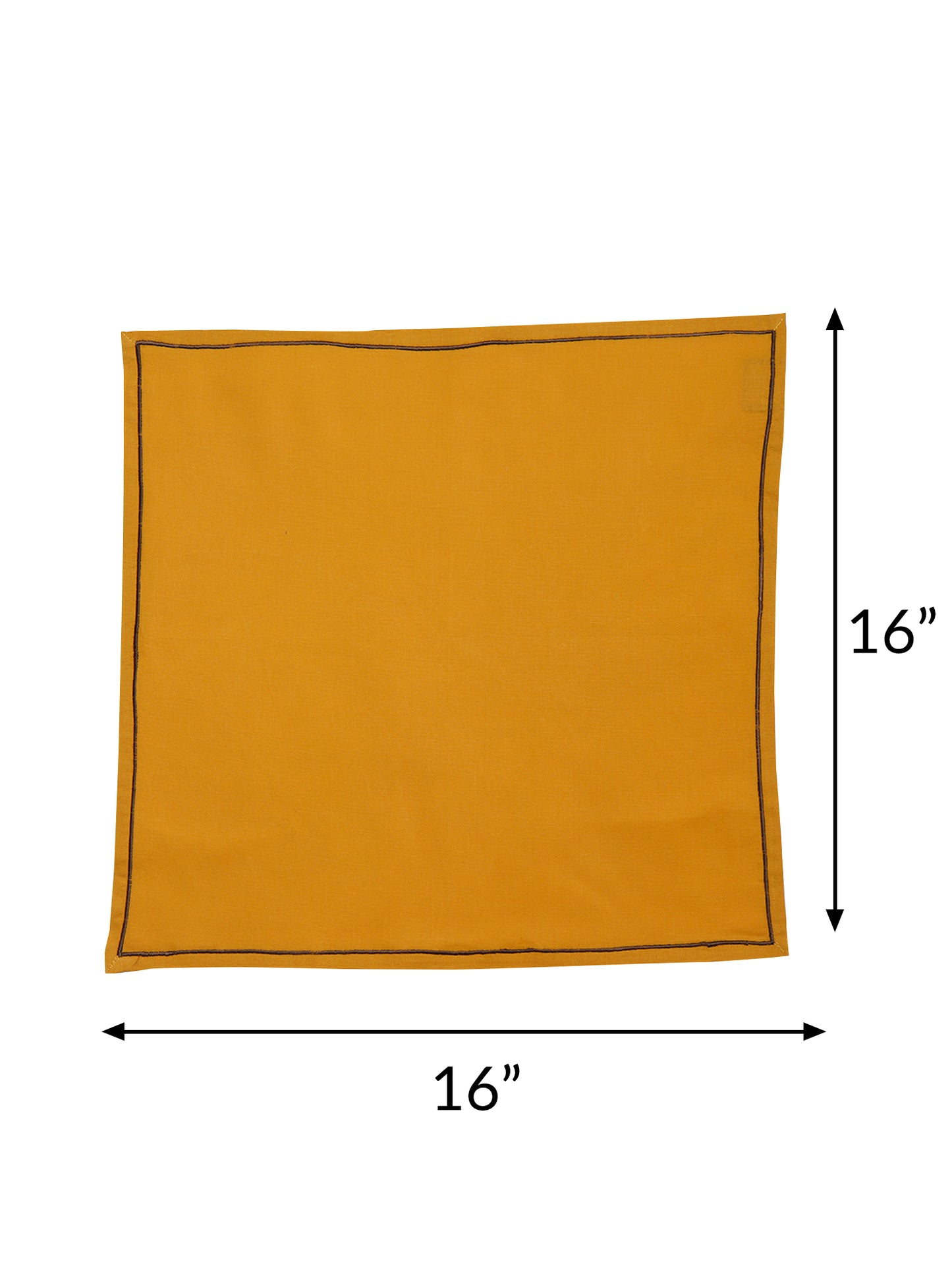 Zeba World Dinner Napkins 6pcs Set Cotton, Embroidered  Napkins for Dinner table Mustard - 16"x16"(40x40cms)