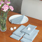 fagotting embroidered set of 6 dinner napkins in blue color - 16x16 inch